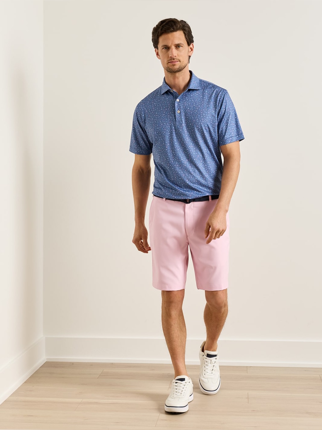 Peter Millar Salem Light Pink Flat-Front Golf Shorts